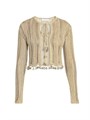 Paco Rabanne Кардиган Rabanne с коротким кроем и узором, выполненным крючком, лонгслив с застежкой на завязках и облегающим силуэтом 11166971