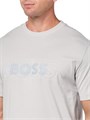 Мужская хлопковая футболка с двойным логотипом BOSS и круглым вырезом, 100% хлопок 11240979