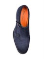 Замшевые туфли Monk Strap Santoni с круглым носом на резиновой подошве 11011342