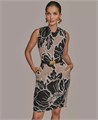 Женское платье-рубашка без рукавов с поясом из искусственной кожи от Donna Karan New York 11172025
