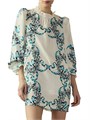 Шелковое мини-платье с цветочным узором и рукавами 3/4 от Cynthia Rowley 11019067