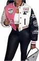 Flygo Лонгслив Varsity College Jacket с цветовым блоком, 75% хлопка, 25% полиэстера, стильный уличный стиль 10022951