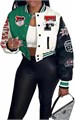 Flygo Лонгслив Varsity College Jacket с цветовым блоком, 75% хлопка, 25% полиэстера, стильный уличный стиль 10022951