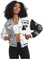 Flygo Лонгслив Varsity College Jacket с цветовым блоком, 75% хлопка, 25% полиэстера, стильный уличный стиль 10022951