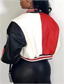 Flygo Лонгслив Varsity College Jacket с цветовым блоком, 75% хлопка, 25% полиэстера, стильный уличный стиль 10022951