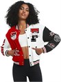 Flygo Лонгслив Varsity College Jacket с цветовым блоком, 75% хлопка, 25% полиэстера, стильный уличный стиль 10022951