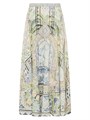 Льняная макси-юбка с ботаническим принтом от Camilla, с боковыми карманами и застёжкой на молнии 11023470