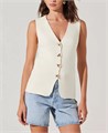 Жилет без рукавов из хлопка Jayce от Astr с V-образным вырезом и блестящими пуговицами в форме треугольников 11172438