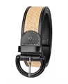 Cole Haan Женский повседневный кожаный пояс из рафии, ширина 4.4 см, 70% кожи, 30% рафии, регулируемая длина 11227974