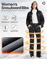 Outdoor Ventures Женские утепленные сноубордические брюки с водоотталкивающей мембраной и съемными подтяжками 11240707