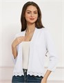 Легкий и стильный женский короткий кардиган с кружевной отделкой, 3/4 рукавами и открытым фронтом от Grace Karin, лето 2025 10023057