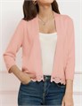 Легкий и стильный женский короткий кардиган с кружевной отделкой, 3/4 рукавами и открытым фронтом от Grace Karin, лето 2025 10023057
