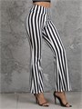 Стильные расклешённые полосатые лосины Soly Hux с эластичным высоким поясом, удобные для повседневной носки 11241697
