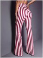 Стильные расклешённые полосатые лосины Soly Hux с эластичным высоким поясом, удобные для повседневной носки 11241697