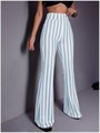 Стильные расклешённые полосатые лосины Soly Hux с эластичным высоким поясом, удобные для повседневной носки 11241697