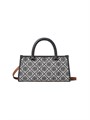 Tory Burch Сумка с верхней ручкой из мягкого хлопкового микса с узором T Monogram и съемным плечевым ремнём 11010731