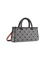 Tory Burch Сумка с верхней ручкой из мягкого хлопкового микса с узором T Monogram и съемным плечевым ремнём 11010731