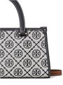 Tory Burch Сумка с верхней ручкой из мягкого хлопкового микса с узором T Monogram и съемным плечевым ремнём 11010731