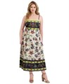 Макси-платье большого размера Siena с квадратным вырезом и бордюрным принтом 11175840