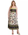 Макси-платье большого размера Siena с квадратным вырезом и бордюрным принтом 11175840