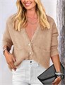 Женский вязаный кардиган PRETTYGARDEN: длинный, открытый фасон, на пуговицах, 72% полиэстер 11241538