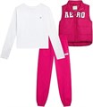 Aeropostale Комплект одежды для девочек из 3 предметов: утепленный жилет на молнии, футболка с длинным рукавом и флисовые брюки (размеры 4-12) 11241539