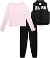 Aeropostale Комплект одежды для девочек из 3 предметов: утепленный жилет на молнии, футболка с длинным рукавом и флисовые брюки (размеры 4-12) 11241539