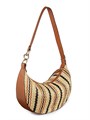 Ulla Johnson Миниатюрная сумка-хобо Twyla из полосатой рафии с кожаными деталями, регулируемым ремнем и карманом на молнии 11031037