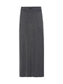 Brunello Cucinelli Techno Virgin Wool Gauze Long Pleated Skirt with Monili 11167831