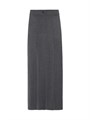 Brunello Cucinelli Techno Virgin Wool Gauze Long Pleated Skirt with Monili 11167831