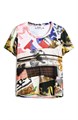 Футболка Desigual из мягкого хлопкового смеси с абстрактным рисунком, 79% хлопка 10048177