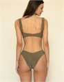 Бикини-баски MONTCE lulu с зигзагообразной строчкой в цвете хаки, низкой талией и бразильским кроем 11171284