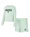 Concepts Sport Комплект Boston Celtics для молодёжи из 2 предметов: лонгслив и шорты светло-зелёного цвета с эластичным поясом 11223956