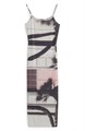 Обтягивающий миди-сарафан Desigual с графическим принтом и разрезом сзади для удобства 10049122