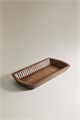 Zara Home Стильный прямоугольный поднос из мангового дерева с волнообразным дизайном 11240011