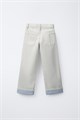 Zara Прямые джинсы с подгибом и регулируемым поясом для девочек, 6-14 лет 11171518