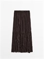 Длинная плиссированная юбка от Massimo Dutti из струящейся ткани с эластичным поясом и подкладкой 11202021