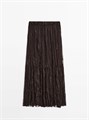 Длинная плиссированная юбка от Massimo Dutti из струящейся ткани с эластичным поясом и подкладкой 11202021