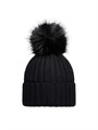 Moncler Теплая и комфортная шапка-бини из мериносовой шерсти с искусственным помпоном и рибаной 11016510