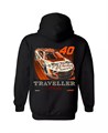 JR Motorsports Official Team Apparel Мужское черное худи с длинными рукавами, капюшоном и карманом-кенгуру Justin Allgaier Traveler Whiskey Car 11224591