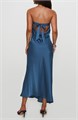 Макси-платье Princess Polly из сатина без бретелей с элегантным вырезом и драпировкой на спине 10042094