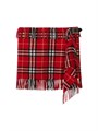 Burberry Fringed Check Wool-Cashmere Wrap Miniskirt 11018840