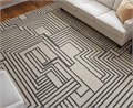 Feizy Геометрический ковёр Gansett T8011 2,4x3 м, 80% шерсти, бежево-чёрный для интерьера 11233132
