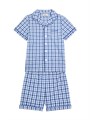Детская клетчатая пижама из твила с коротким рукавом и шортами от Petite Plume 11169521