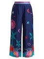 Johnny Was Брюки Julissa с небесным принтом из шелковистой смеси с резинкой на поясе, 70% рами и 30% шелка 11166835