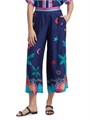 Johnny Was Брюки Julissa с небесным принтом из шелковистой смеси с резинкой на поясе, 70% рами и 30% шелка 11166835