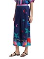 Johnny Was Брюки Julissa с небесным принтом из шелковистой смеси с резинкой на поясе, 70% рами и 30% шелка 11166835