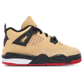 Детские кроссовки для мальчиков Jordan Retro 4 из натуральной и синтетической кожи с мягкой амортизацией и резиновой подошвой 11229411