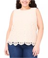 Топ большого размера без рукавов с кружевной передней частью и волнистыми краями от Vince Camuto 11172080