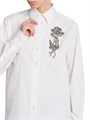 Рубашка Stella McCartney с цветочной вышивкой из органического хлопка, длинными рукавами и отделкой воротника 11020515